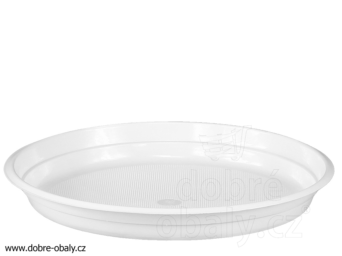 Plastové talíře mělké bílé 220 mm PP