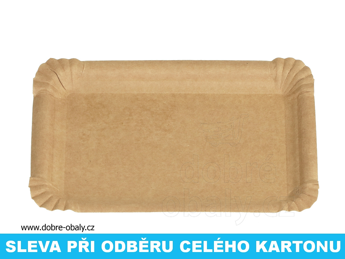 Tácek papírový KRAFT č. 4 - 13 x 20 cm HNĚDÝ, karton