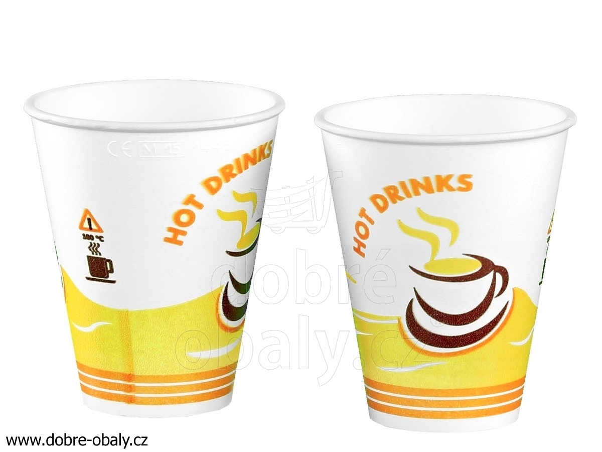 TERMO kelímek na kávu 0,225 l polystyrenový HOT DRINKS (ryska 0,2 l) )