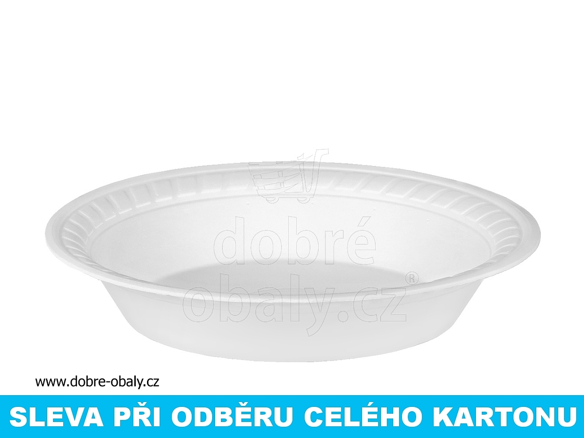 Termo talíř hluboký 225 mm pěnový PS, karton