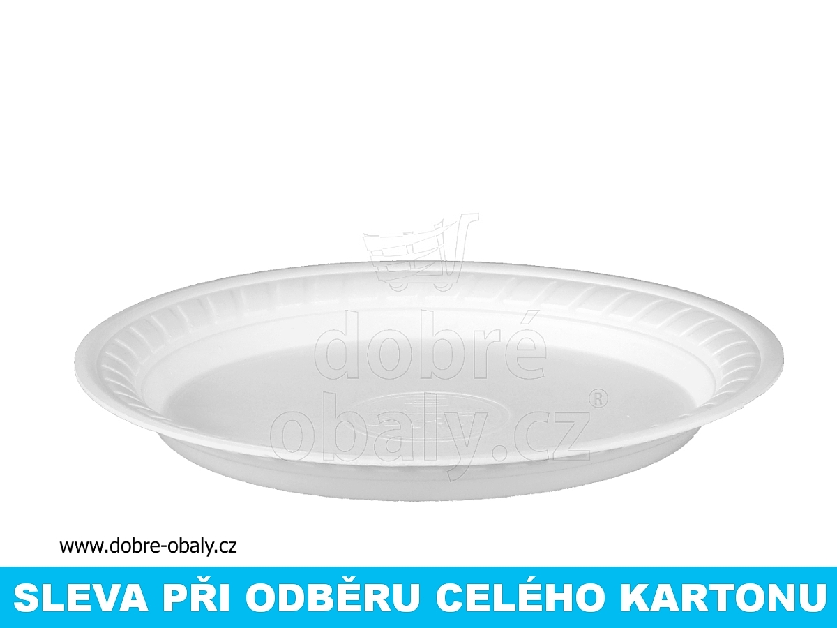 Termo talíř mělký 225 mm pěnový PS, karton