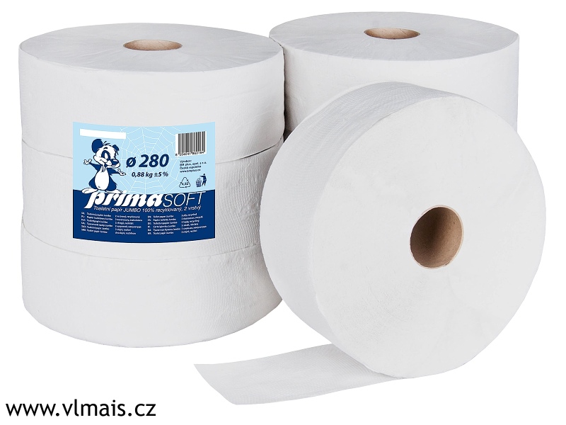 Toaletní papír jumbo STANDARD 28cm 2vrstvý bělený