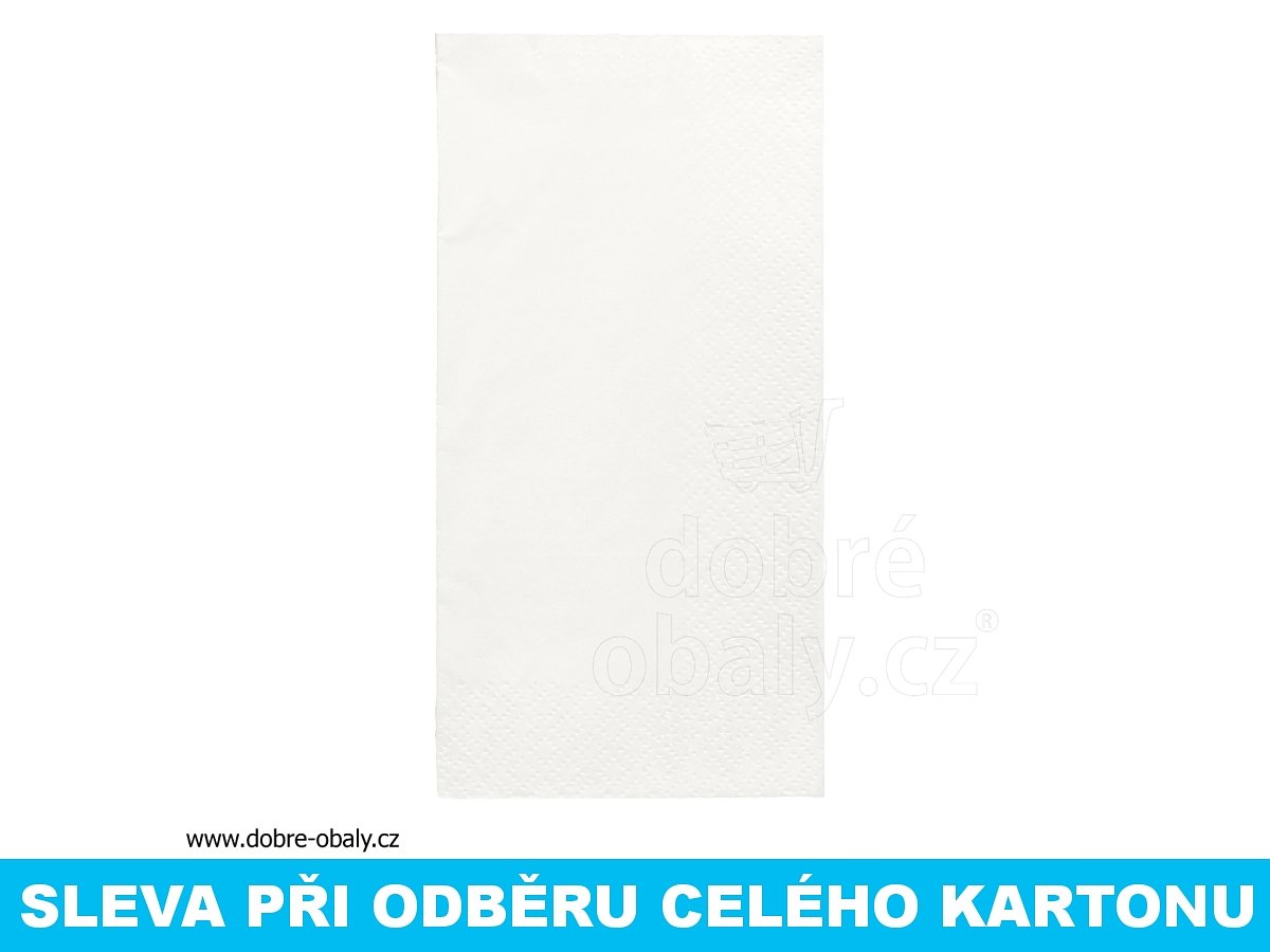 Ubrousky bílé 2-vrstvé 33x33cm, 1/8 skládání 250ks, karton