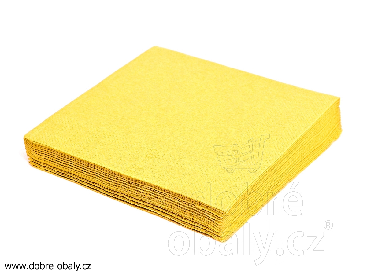 Ubrousky žluté 33 x 33 cm 1-vrstvé, 100 ks
