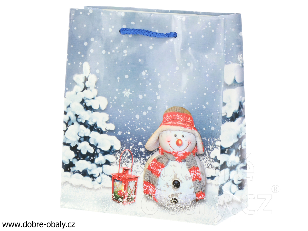Vánoční dárková taška M - sněhulák