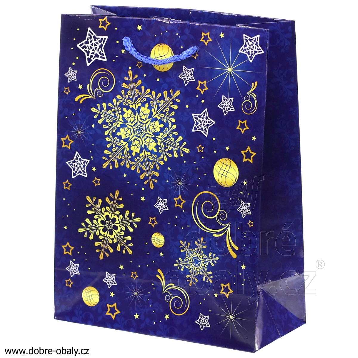 Vánoční dárková taška M T4 V18b, modrá