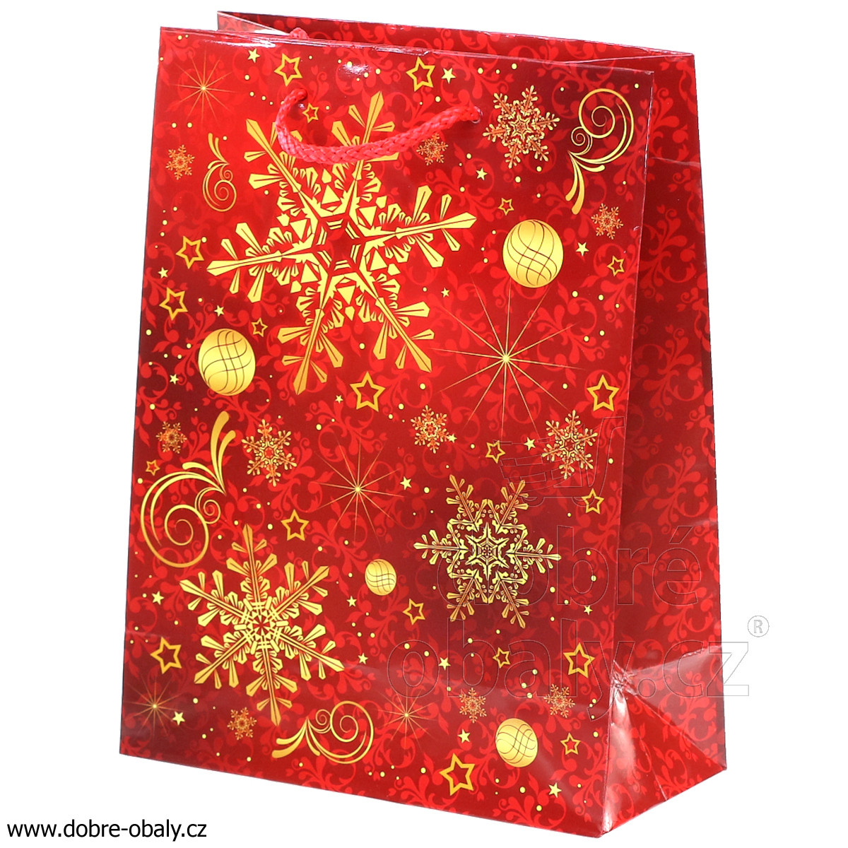 Vánoční dárková taška M T4 V18c, červená