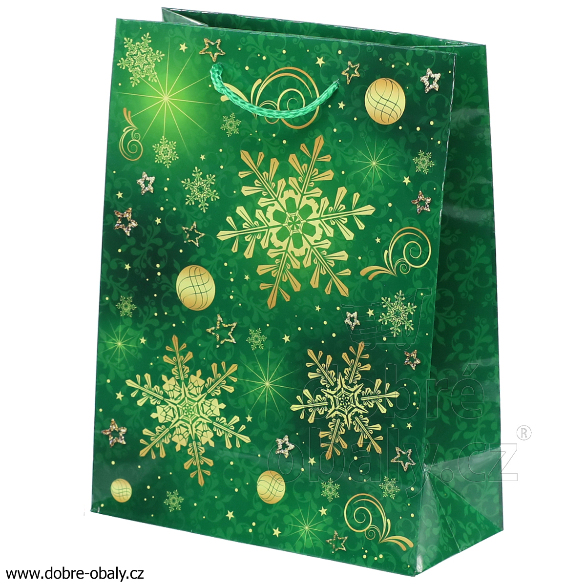 Vánoční dárková taška M T4 V18d, zelená