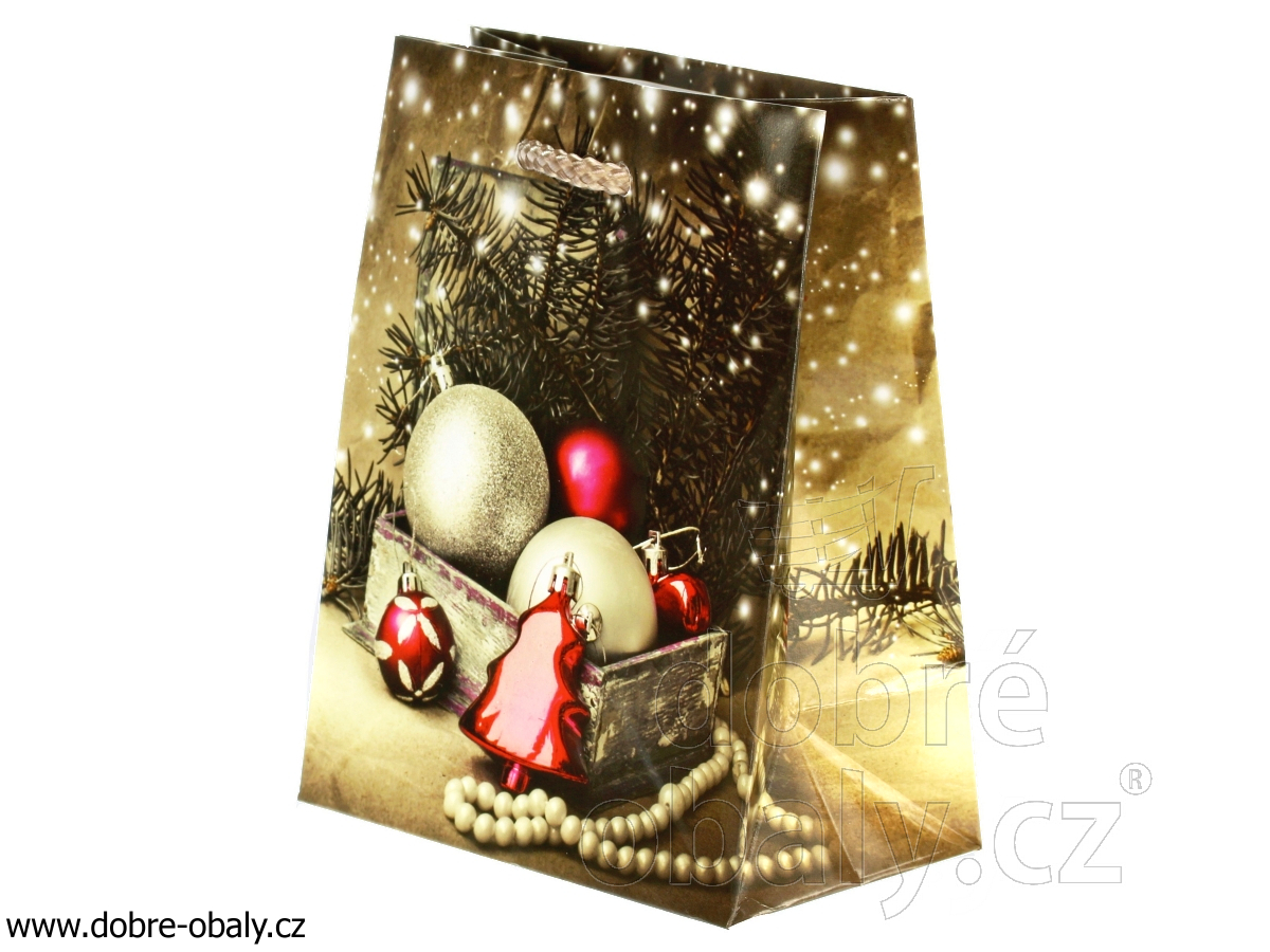 Vánoční dárková taška S - perly