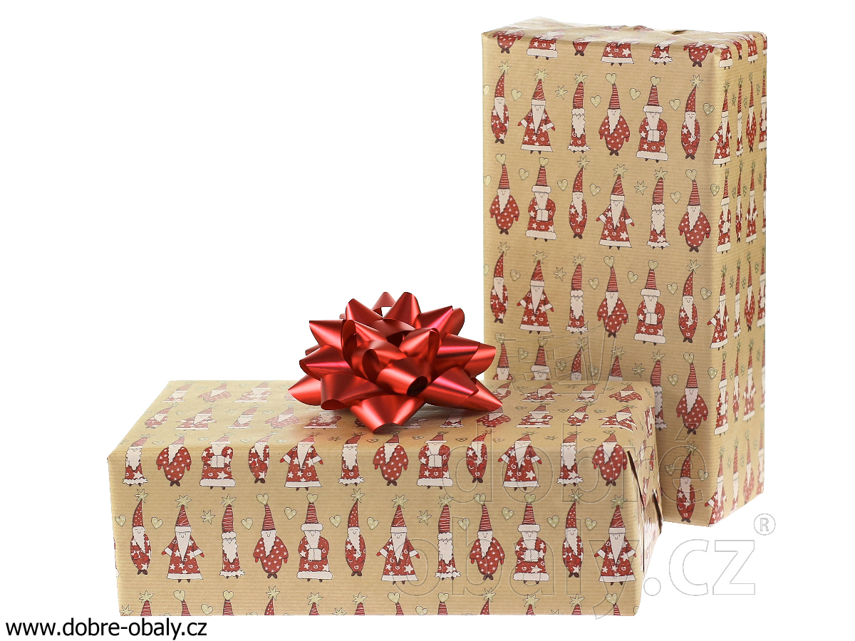 Vánoční kraftový balicí papír 2 m NATURE SPIRIT - Santa