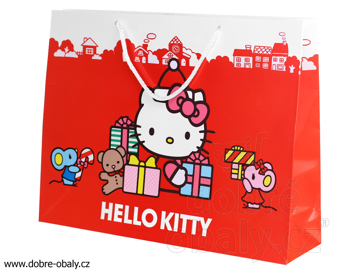 Vánoční papírová taška HELLO KITTY XL