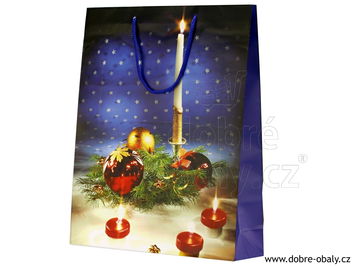 Vánoční papírová taška XL - PRESENT vzor 1