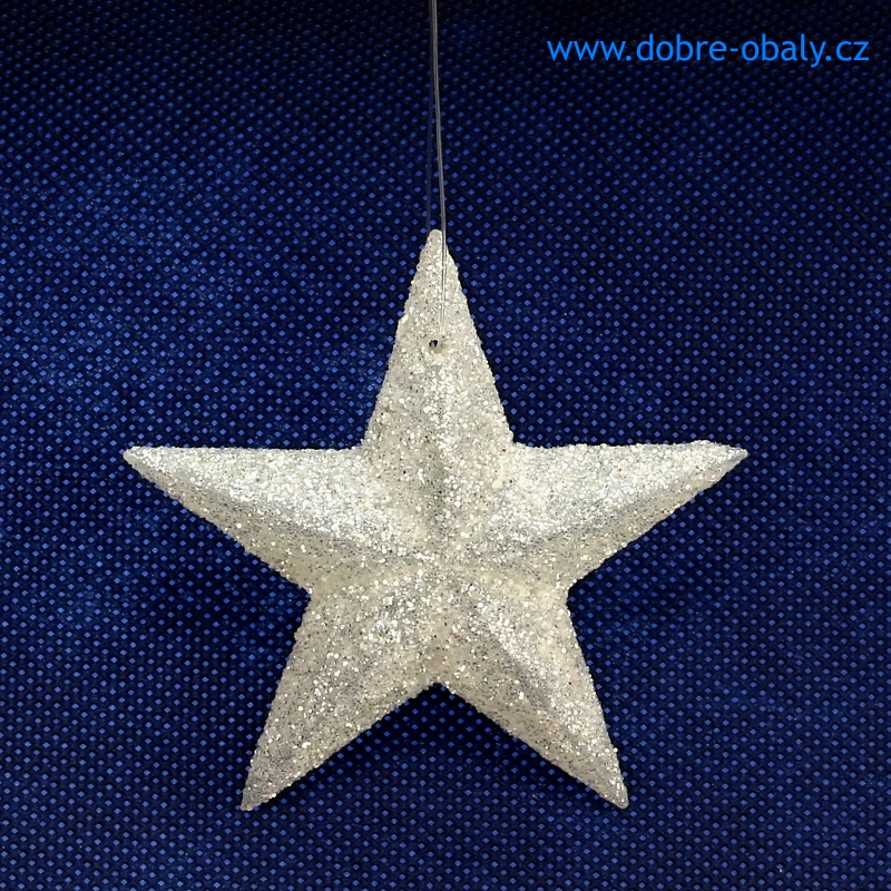 Vánoční perleťové hvězdy na stromeček, 6 ks