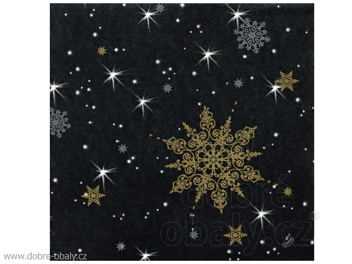 Vánoční ubrousky Dunilin 40x40 cm Glance BLACK, 50 ks