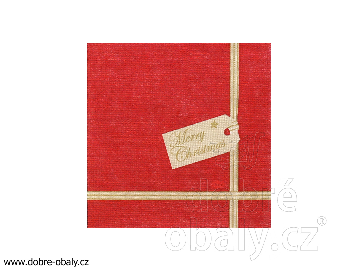 Vánoční ubrousky Dunisoft 20x20 cm Chistmas Gift, 180 ks