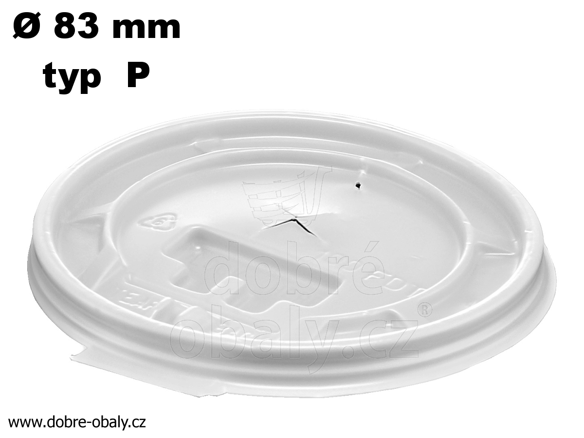 Víčka na termo PPS kelímky 0,3 l, plochá, barva bílá - typ P
