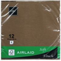 AIRLAID ubrousky soft 40 x 40 cm HNĚDÉ, 12 ks