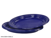 Barevné talíře plastové mělké PS 220 mm TMAVĚ MODRÉ, 10ks