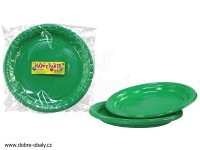 Barevné talíře plastové mělké PS 220 mm ZELENÉ, 10ks
