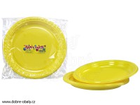 Barevné talíře plastové mělké PS 220 mm ŽLUTÉ, 10ks