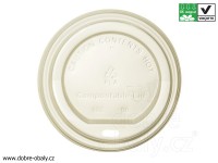 Bio kompostovanelné víčko PLA na kelímky 0,3 l, barva přírodní - typ J