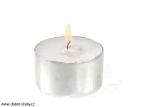 Čajové svíčky bílé Ø 39 mm (8 hod.), 50ks