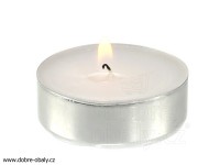 Čajové svíčky bílé JUMBO Ø 58 mm (10 hod.), 20ks