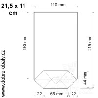 Celofánové sáčky 11x21,5 cm křížové dno PP, karton