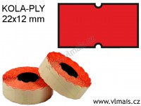 Cenové etikety  22x12mm, červené KOLA-PLY