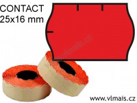 Cenové etikety 25x16mm, červené CONTACT