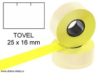 Cenové etikety  25x16mm, žluté TOVEL