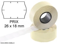 Cenové etikety 26x18mm, bílé  PRIX