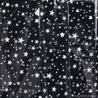 Čirý celofán s potiskem 70 x 100 cm stříbrné hvězdy, 3 ks