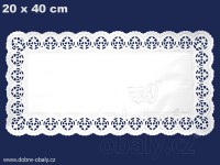 Cukrářské krajky papírové hranaté 20x40cm W, 100ks