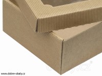 Dárková papírová krabice M s průhledným víkem
