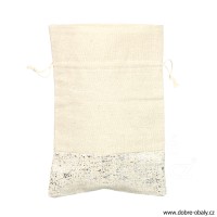 Dárkový textilní sáček 15 x 20 cm se stříbrným tiskem 