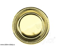 Dezertní papírové talíře 18 cm MAKI 005400 zlaté, 8 ks