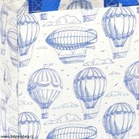Ekologická taška na opakované použití MINI bílá s modrými balóny