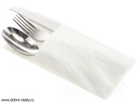 Kapsa na příbory - ubrousky bílé CutleryStar 3-vrstvé, 200 ks 