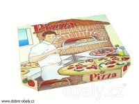 Krabice  na pizzu 26x26x3 cm s potiskem extra pevná