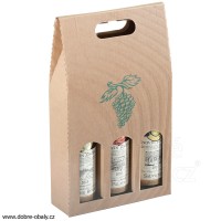 Krabice na víno papírová dárková s tiskem na 3 lahve