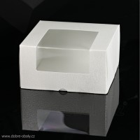 Krabička na cukroví s okénkem 25 x 25 x 10 cm bílá 