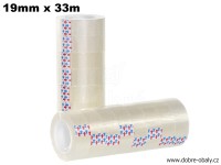 Lepící páska průhledná 19 mm x 33 m, 8 ks