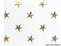 Luxusní vánoční papír White Christmas - gold star
