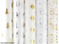 Luxusní vánoční papír White Christmas - silver carriage
