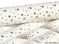 Luxusní vánoční papír White Christmas - silver stars