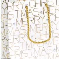 Luxusní vánoční papírová taška M - white christmas 
