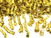 Metalické vystřelovací konfety VELKÉ spirály zlaté