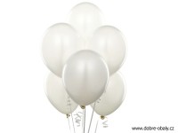 Nafukovací balónky PEARL BÍLÉ, 100 ks