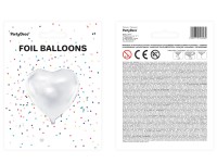 Nafukovací fóliový balónek SRDCE 61 cm bílé